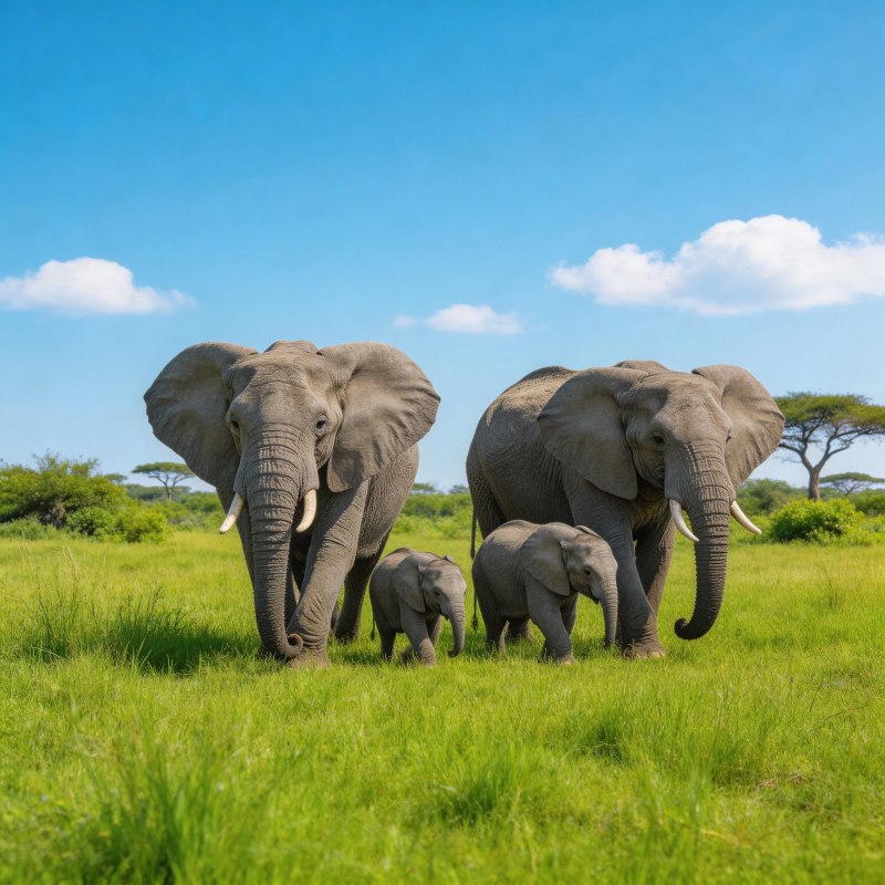 象群草原行图片