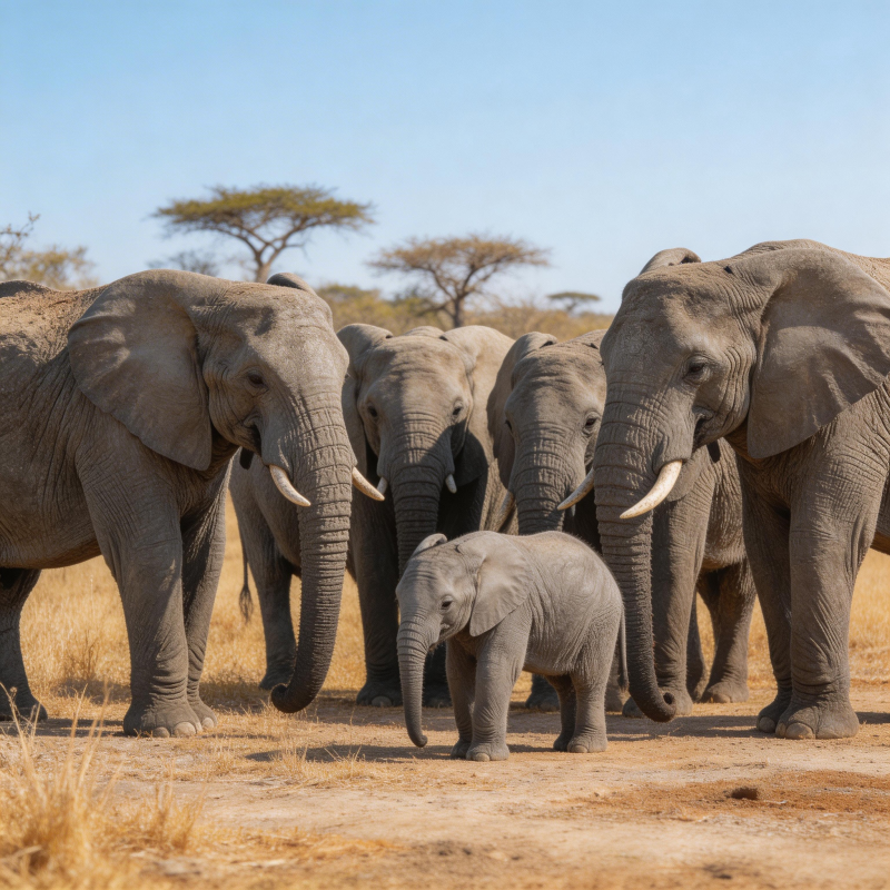 象群草原行图片