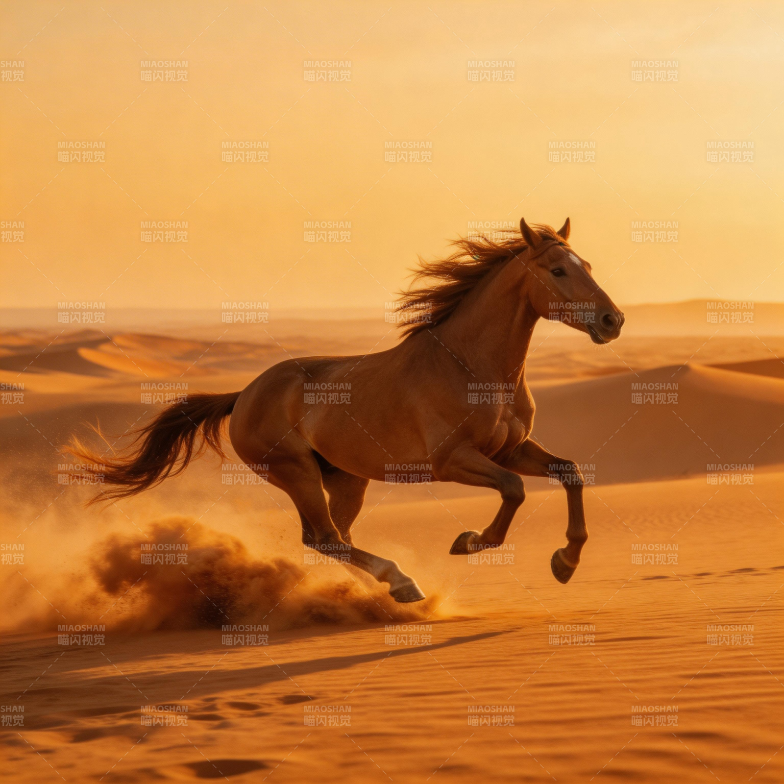 沙漠奔马图片