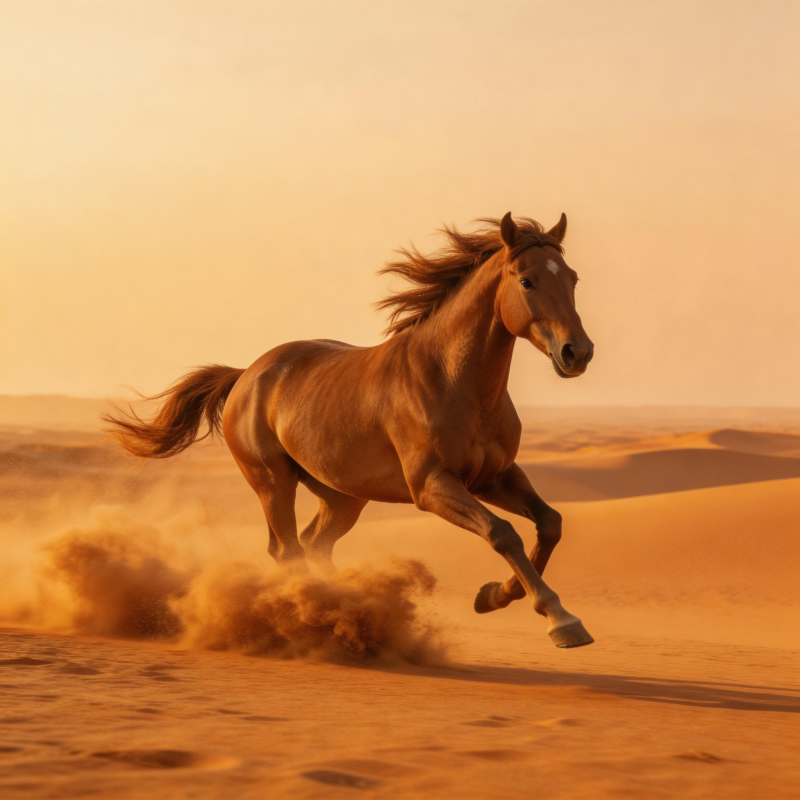 沙漠奔马图片