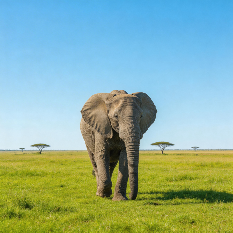 草原上的大象图片