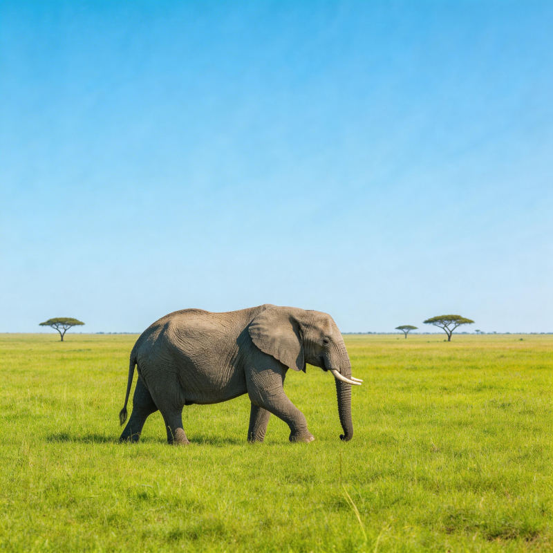 草原上的大象图片