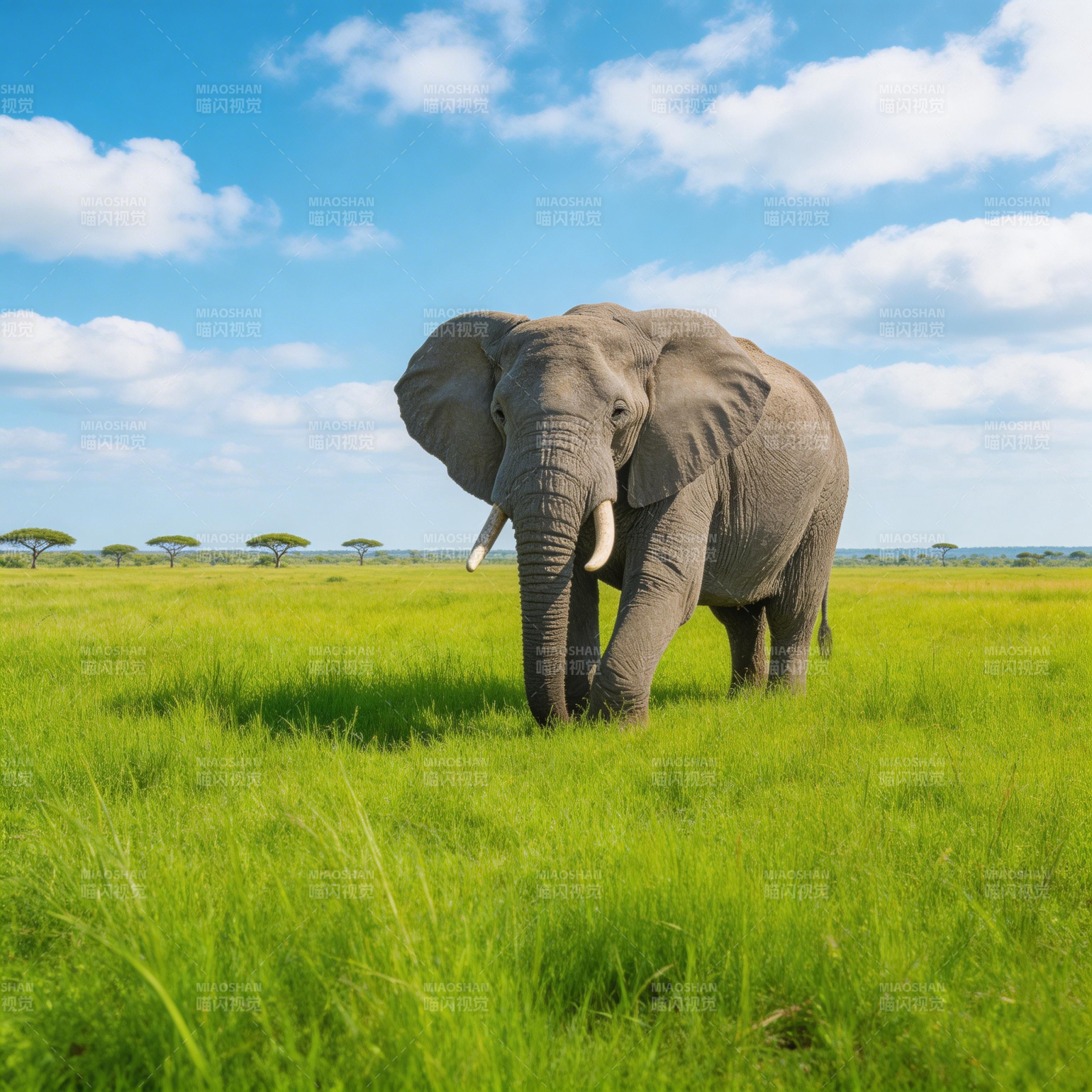草原上的大象图片
