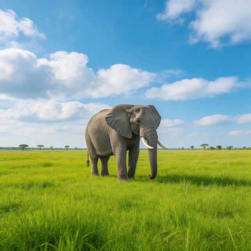 草原上的大象图片