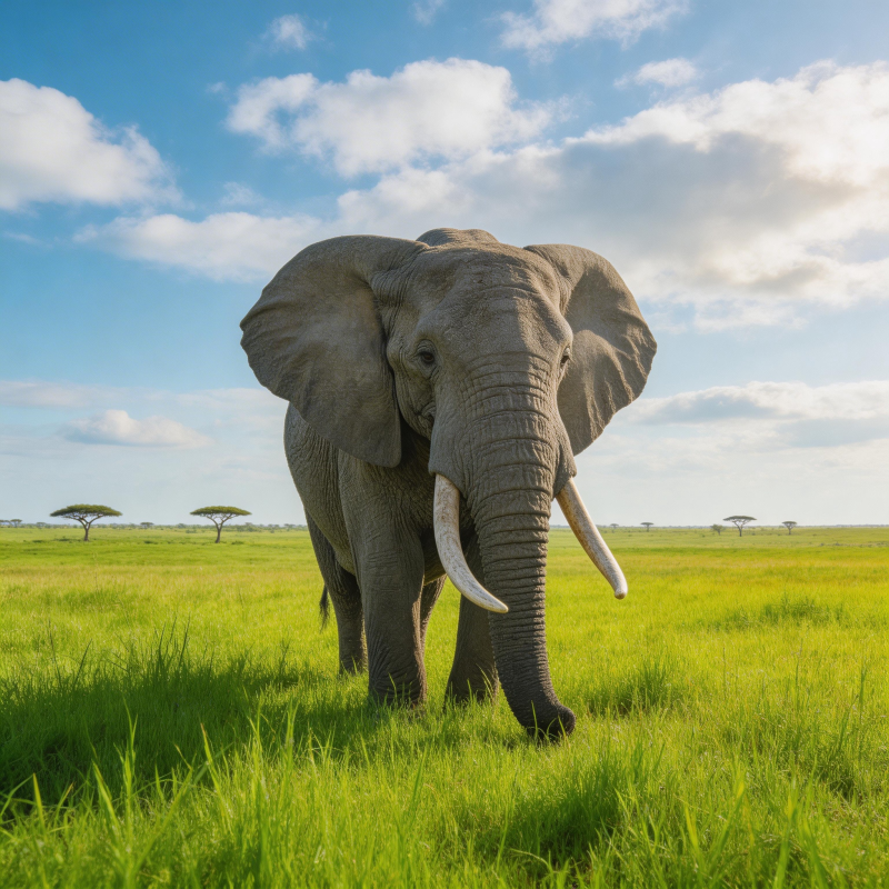 草原上的大象图片