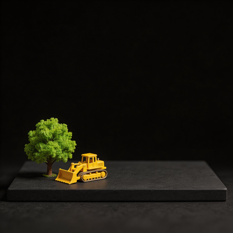 推土机与小树图片