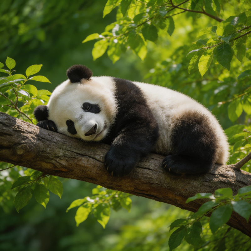 熊猫树上小憩图片