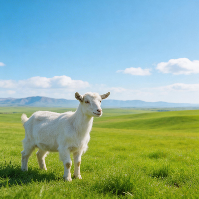 白羊草原静立图片