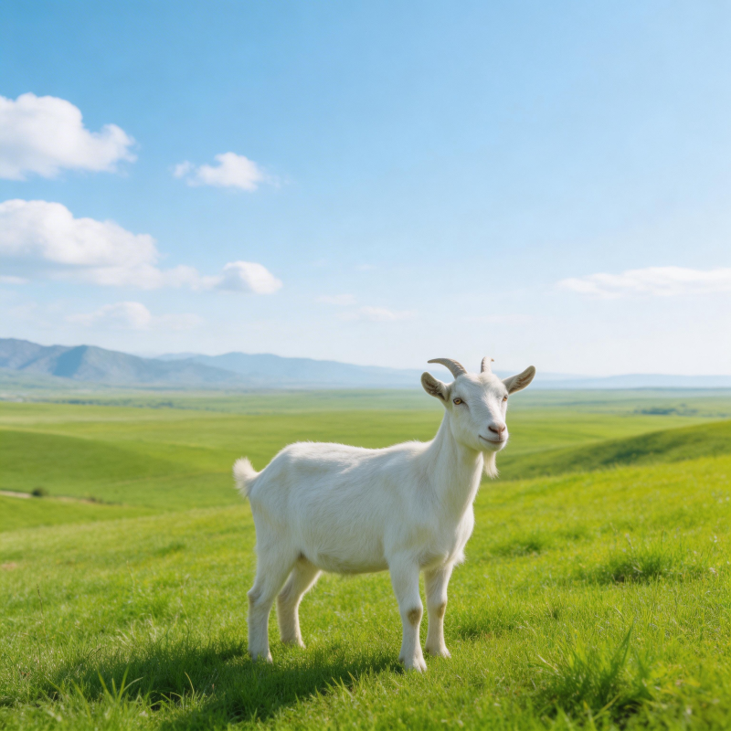 草原上的白山羊图片