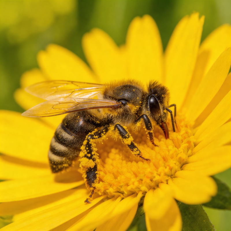 蜜蜂采蜜花间图片