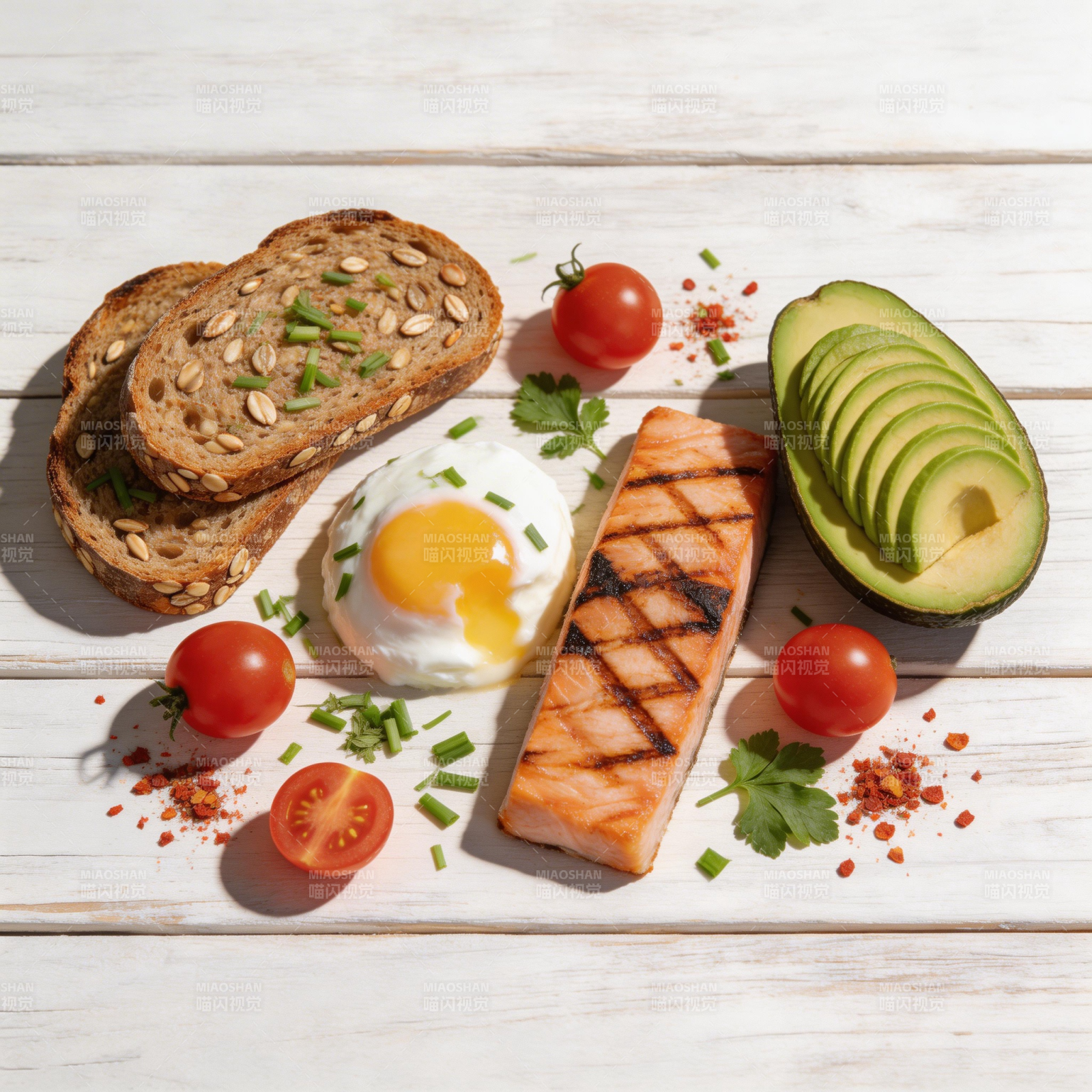 健康早餐拼盘图片