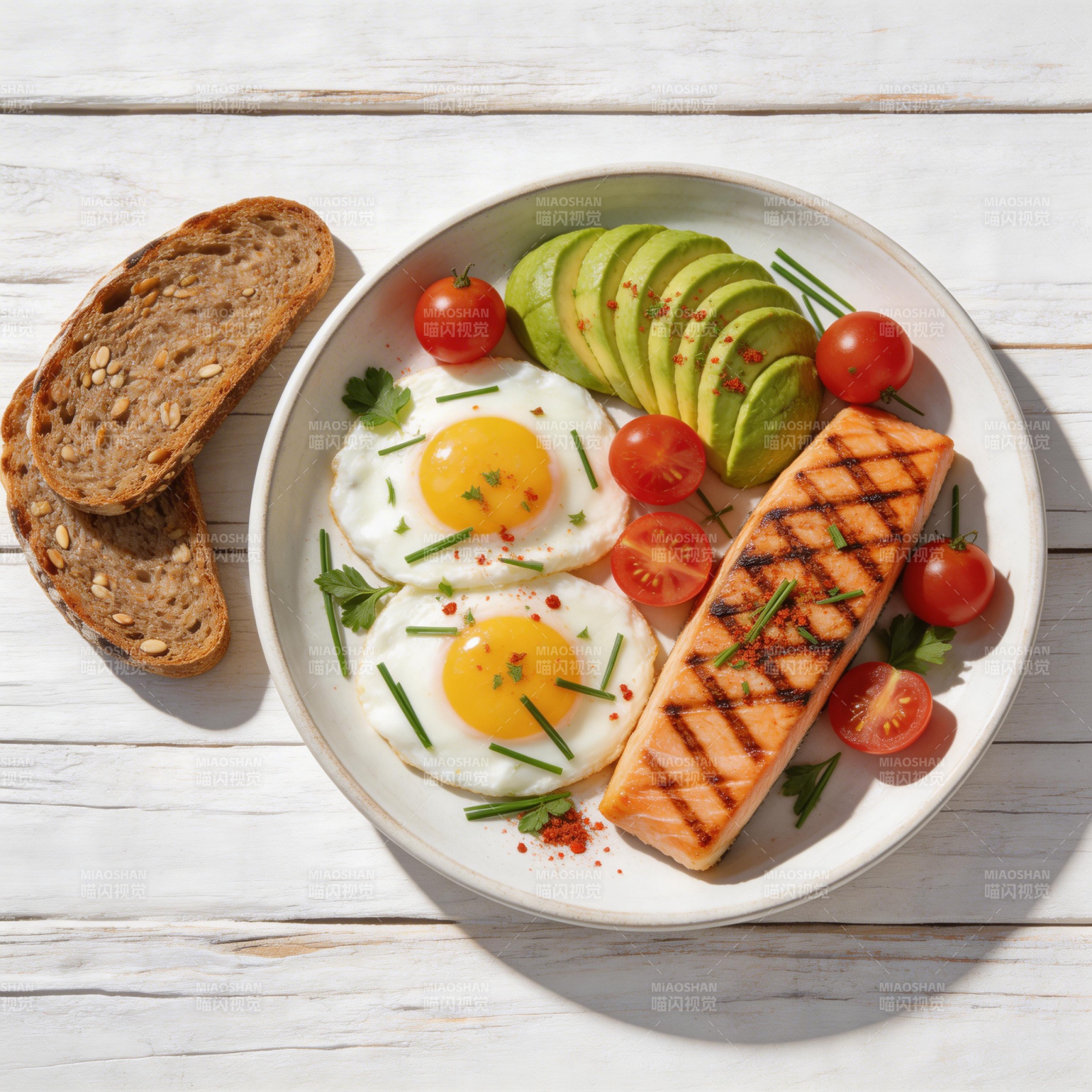 健康早餐拼盘图片