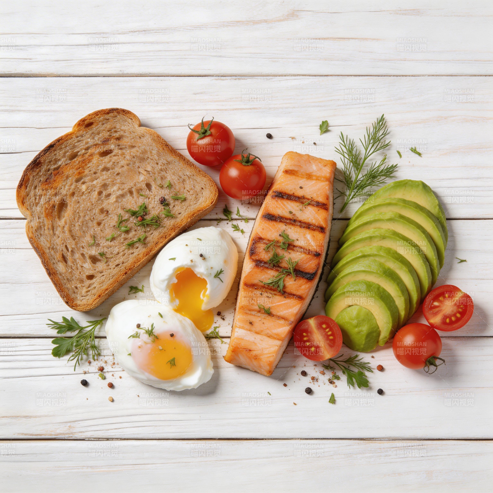 健康早餐拼盘图片