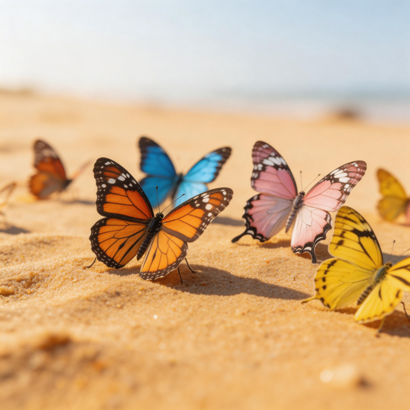 彩蝶沙滩舞图片