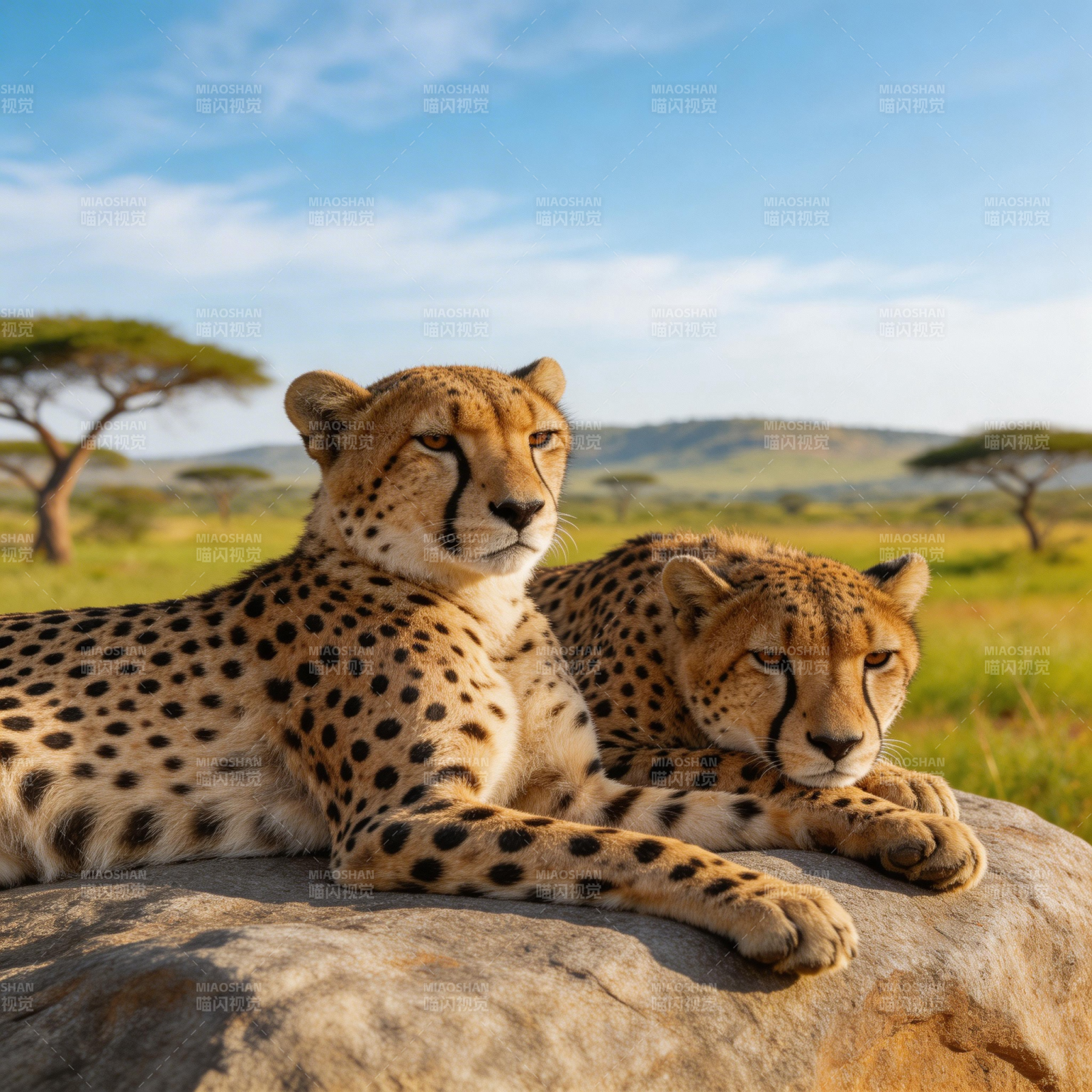 猎豹静卧草原图片