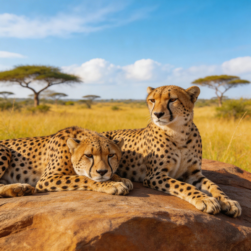 猎豹静卧草原图片