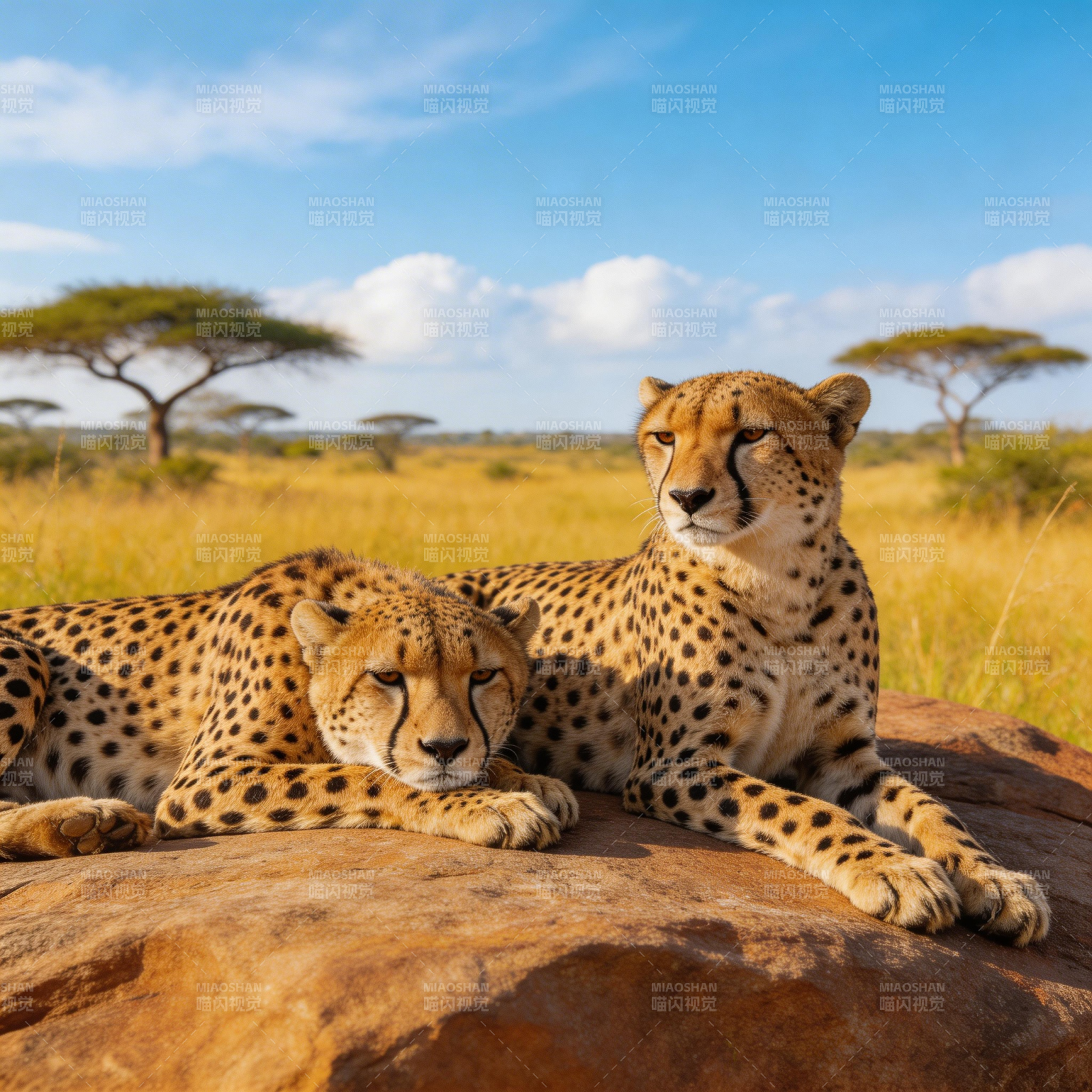 猎豹静卧草原图片