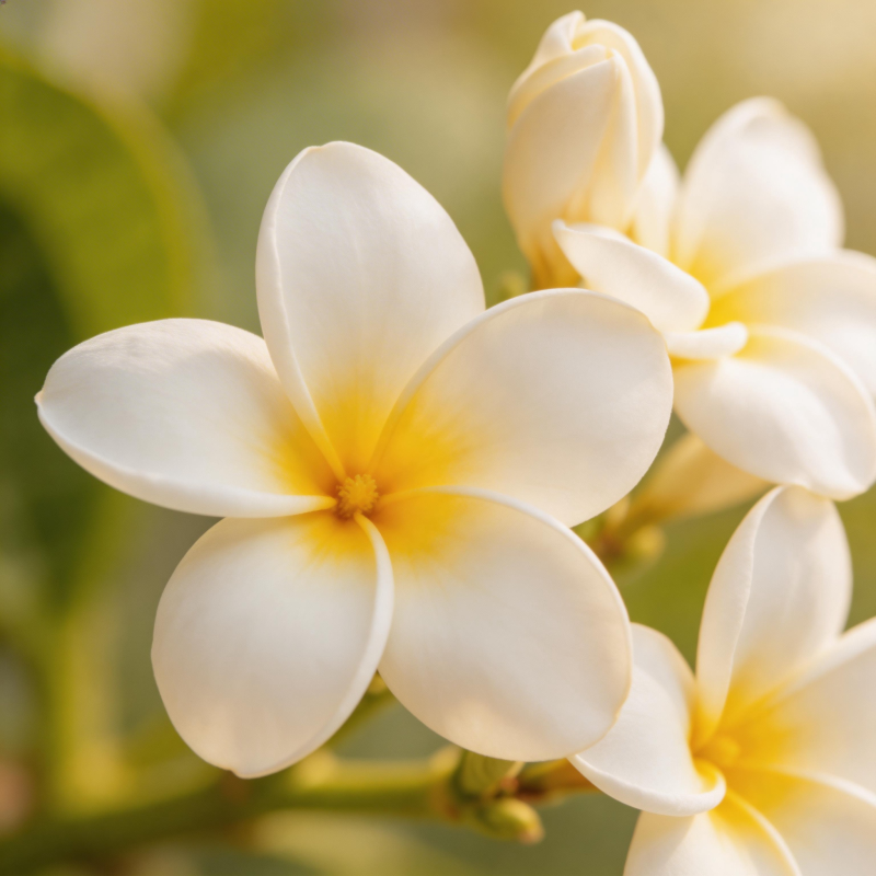 洁白的鸡蛋花绽放图片