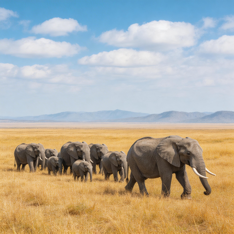象群草原行图片