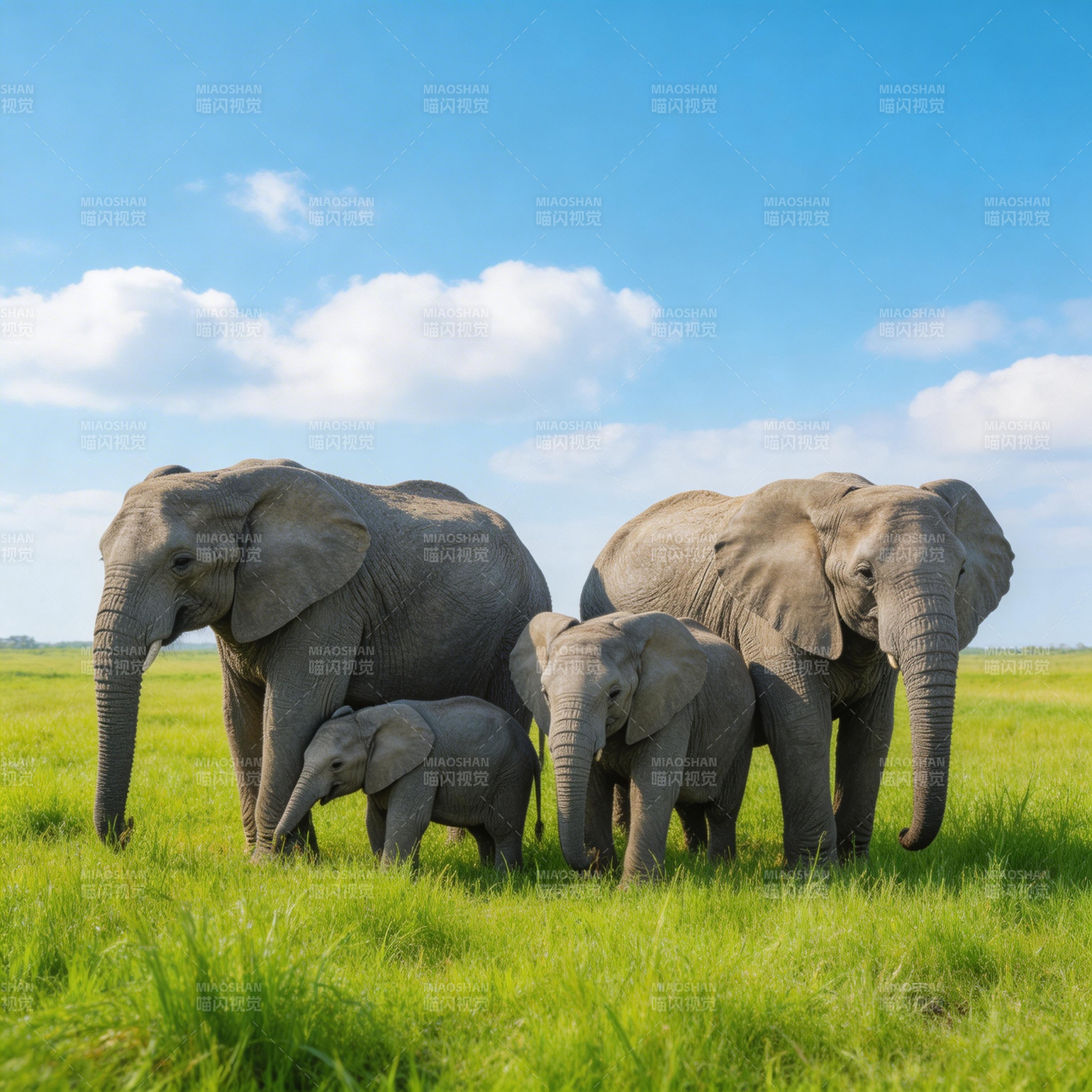 象群草原行图片