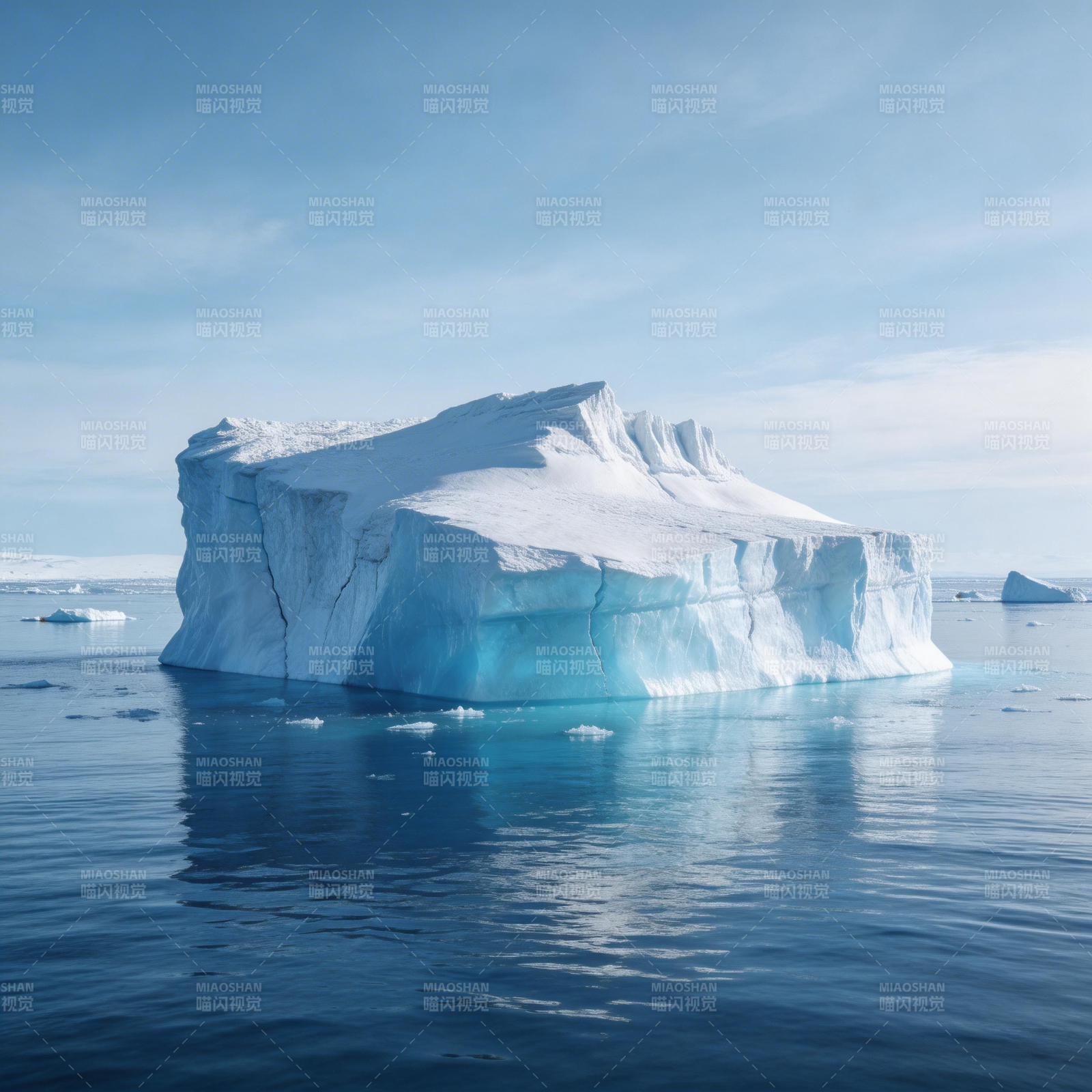 冰山静谧海面图片