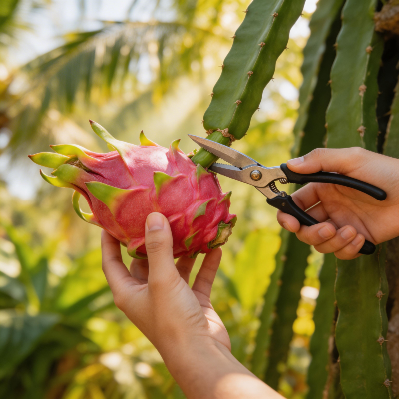 采摘火龙果图片