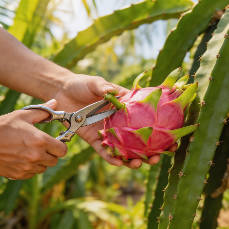 采摘火龙果图片