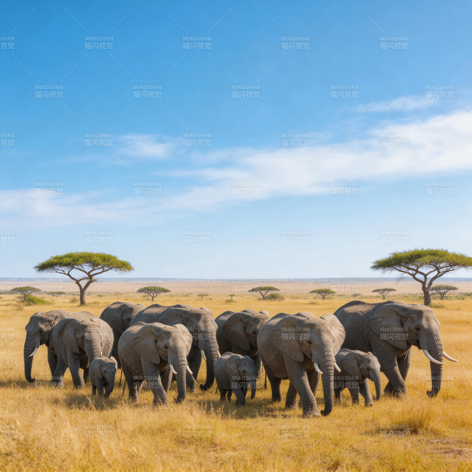 象群草原行图片