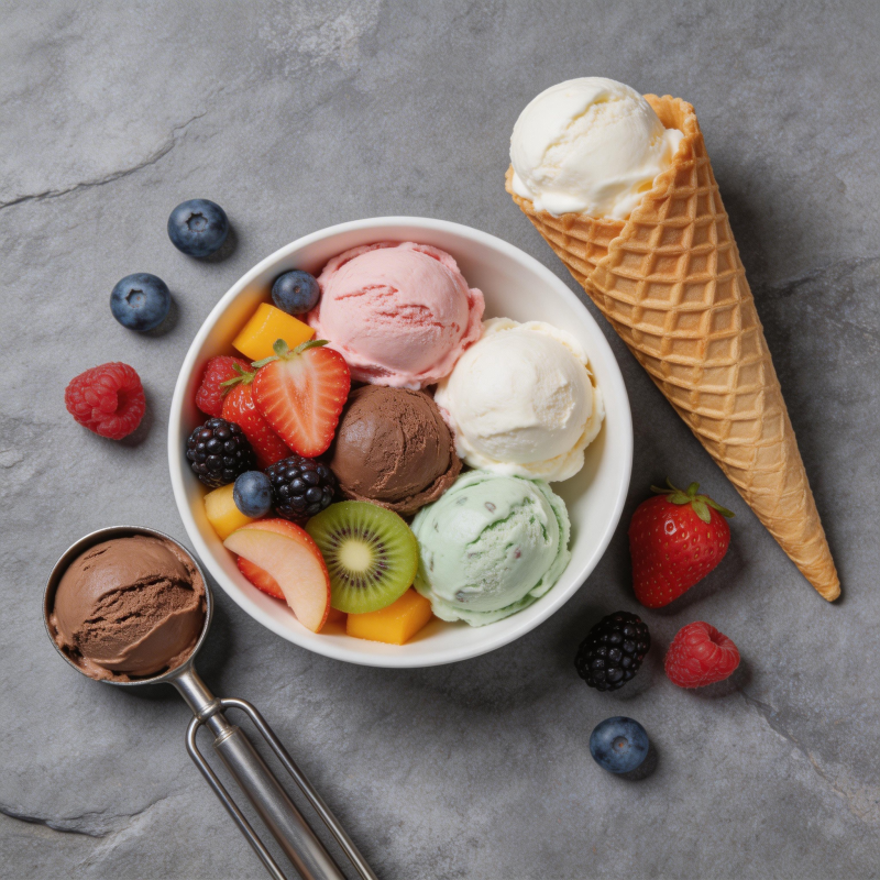 缤纷冰淇淋拼盘图片