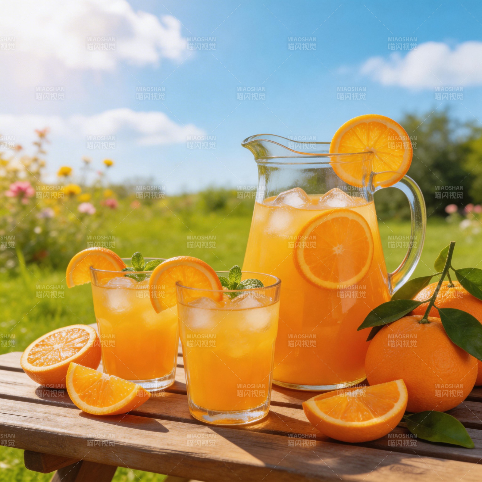 橙汁盛宴 夏日清凉图片