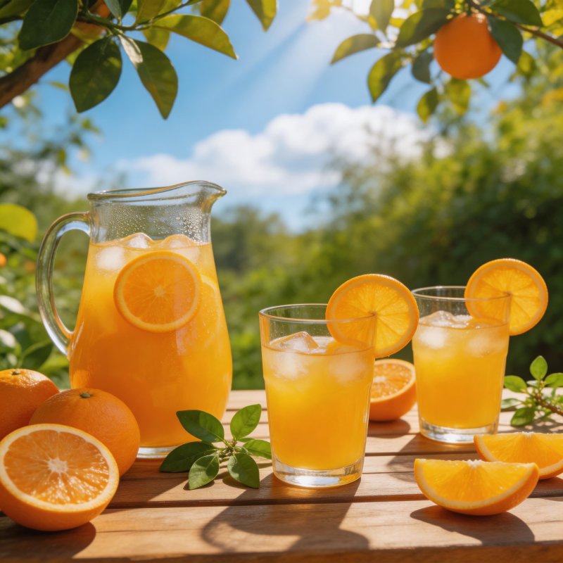 橙汁清凉一夏图片