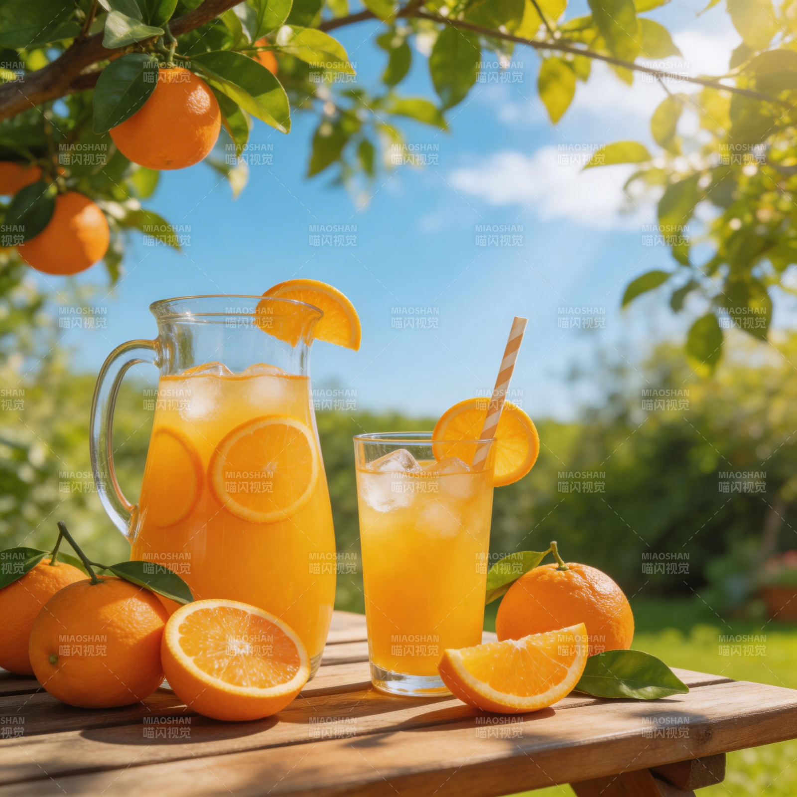 橙汁清凉一夏图片