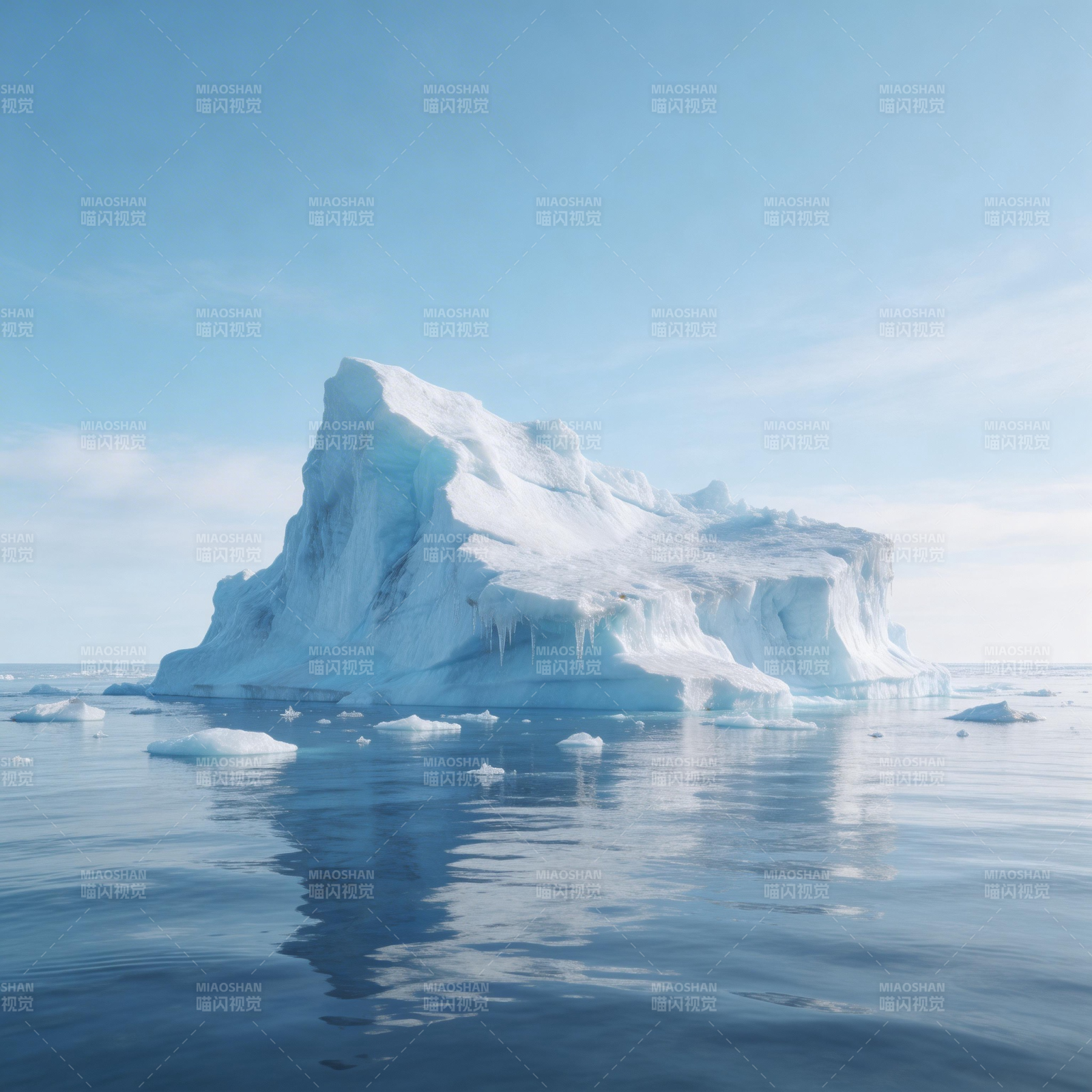 冰山静谧海面图片