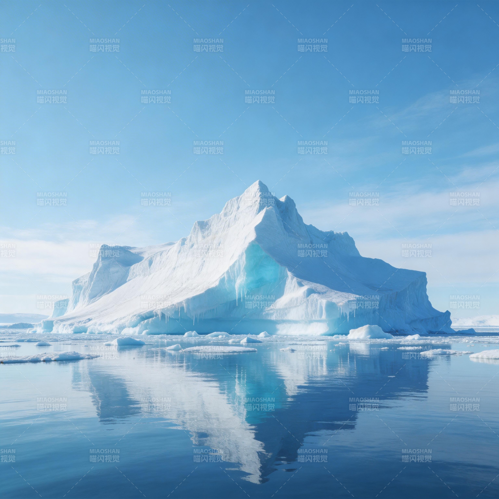 冰山倒影图片