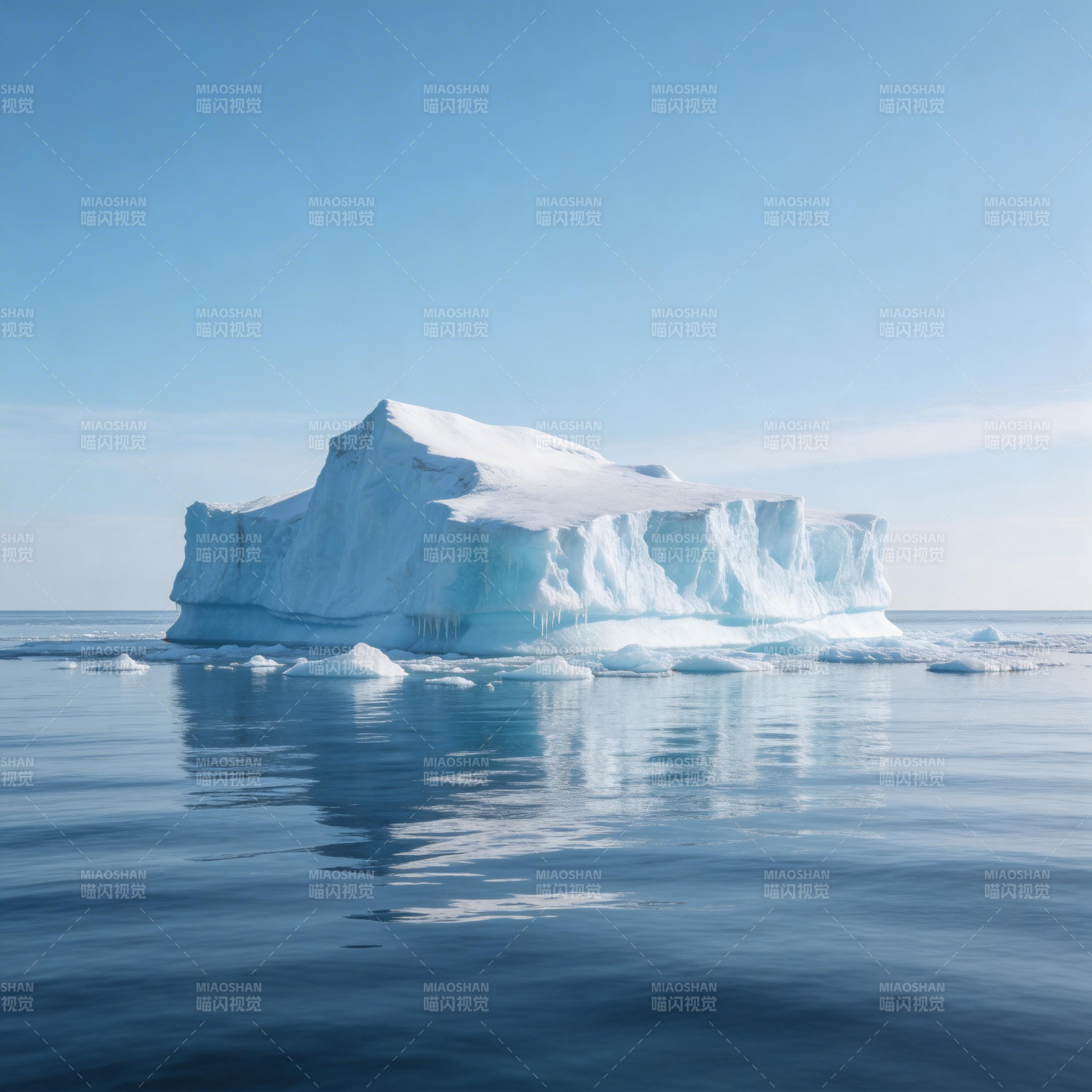 冰山静谧海面图片