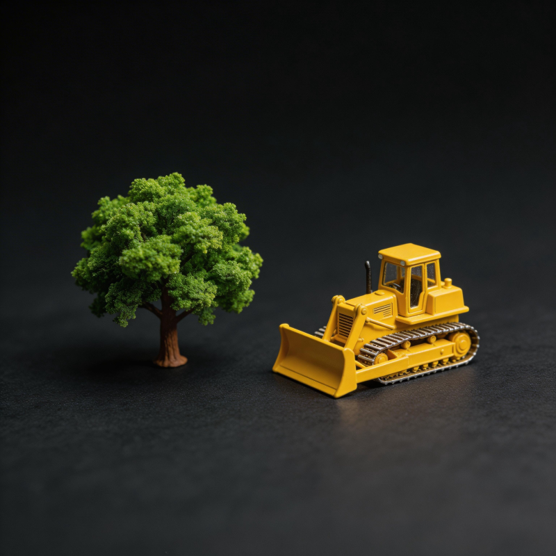 小树与推土机模型图片