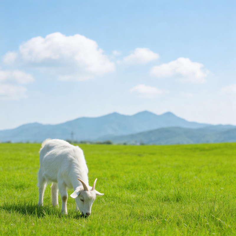 白羊绿野觅食图片