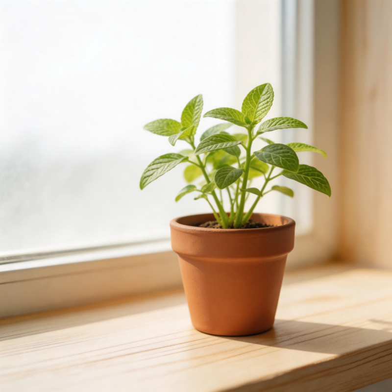 窗台绿植生机盎然图片