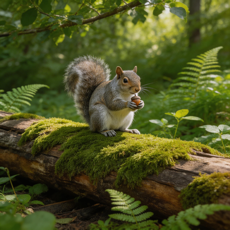 松鼠啃坚果图片