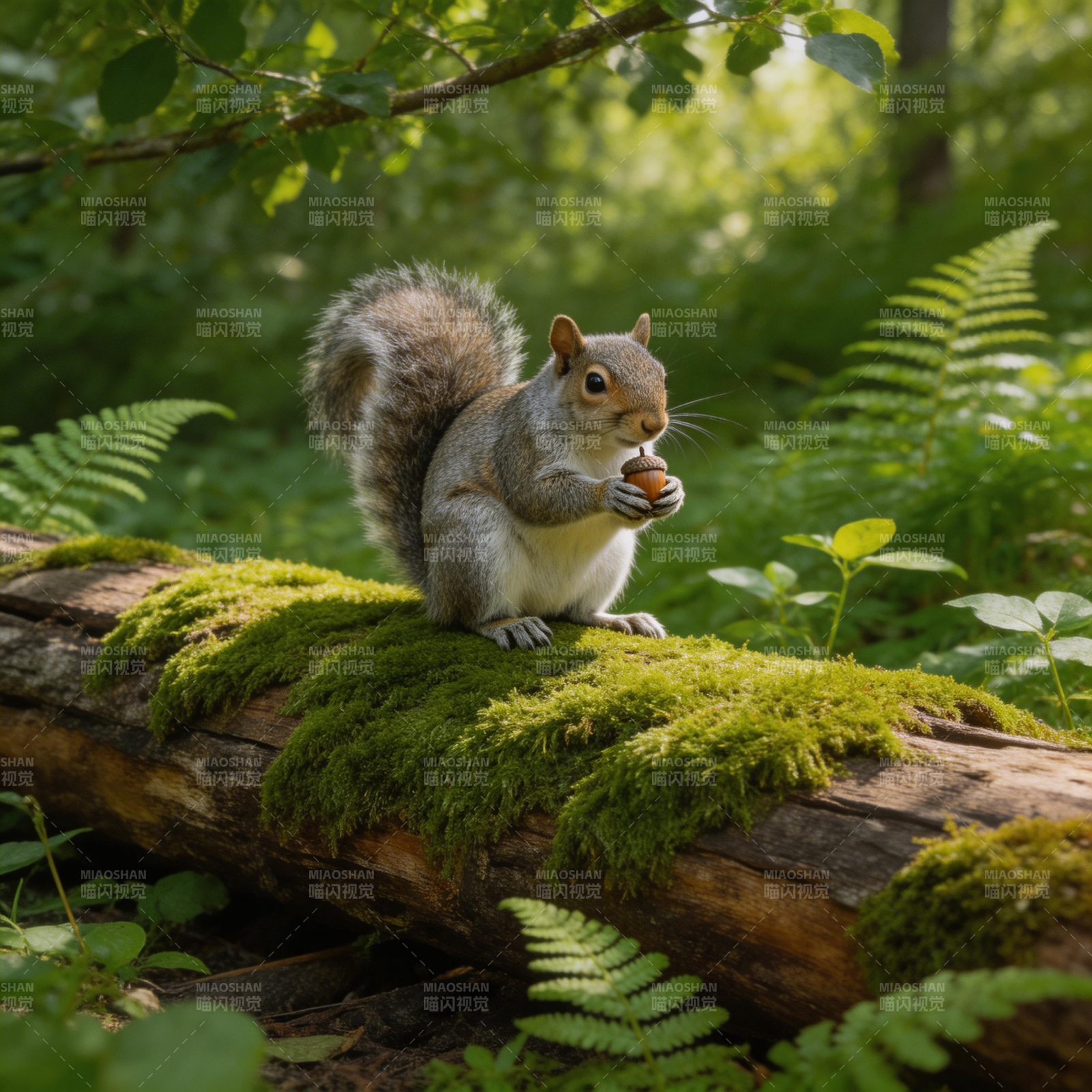 松鼠啃坚果图片