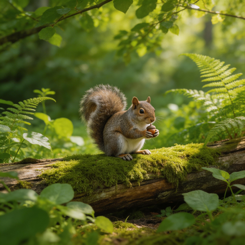 松鼠啃坚果图片