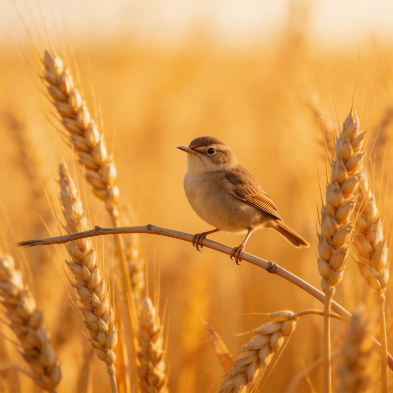麦田中的小鸟图片