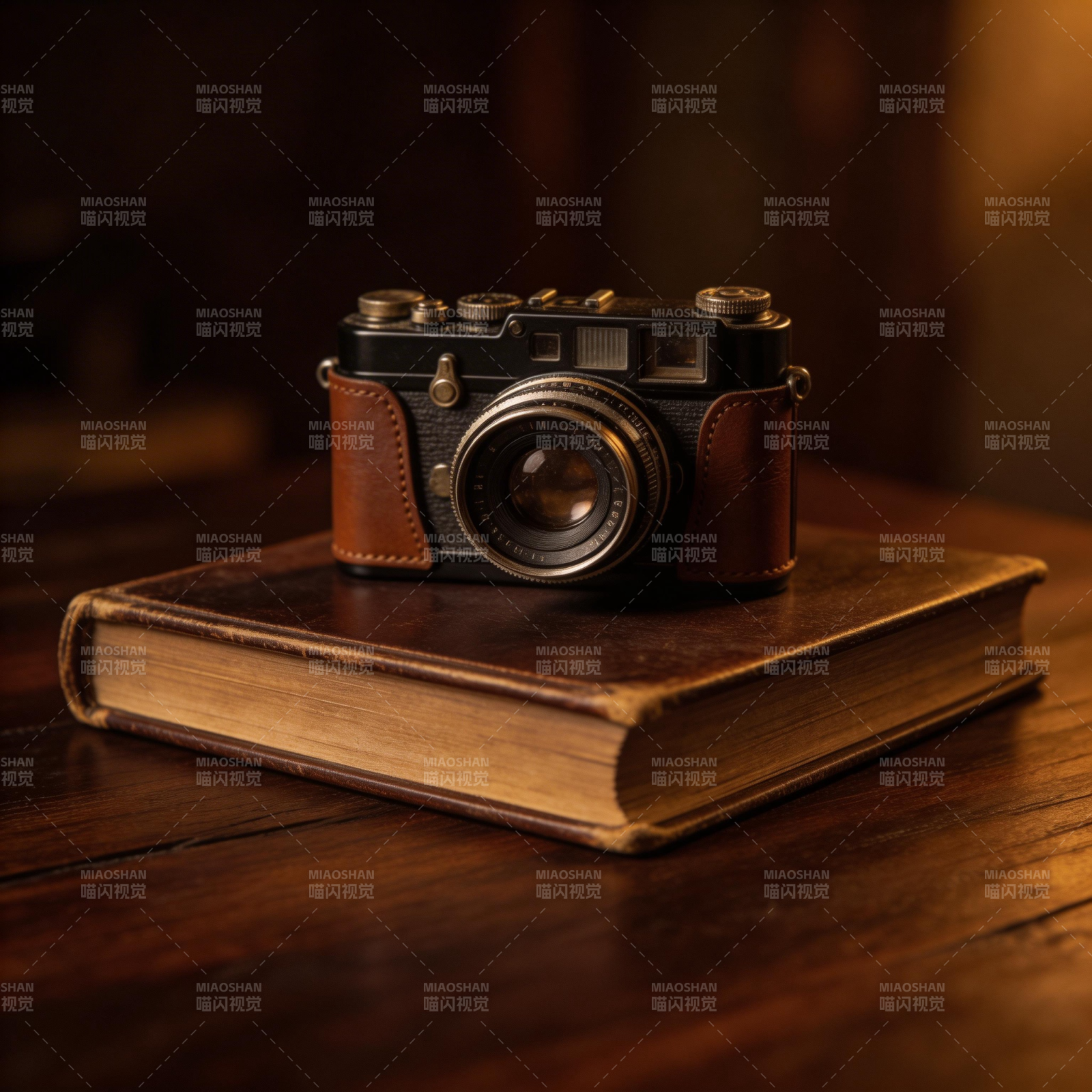 复古相机与旧书图片