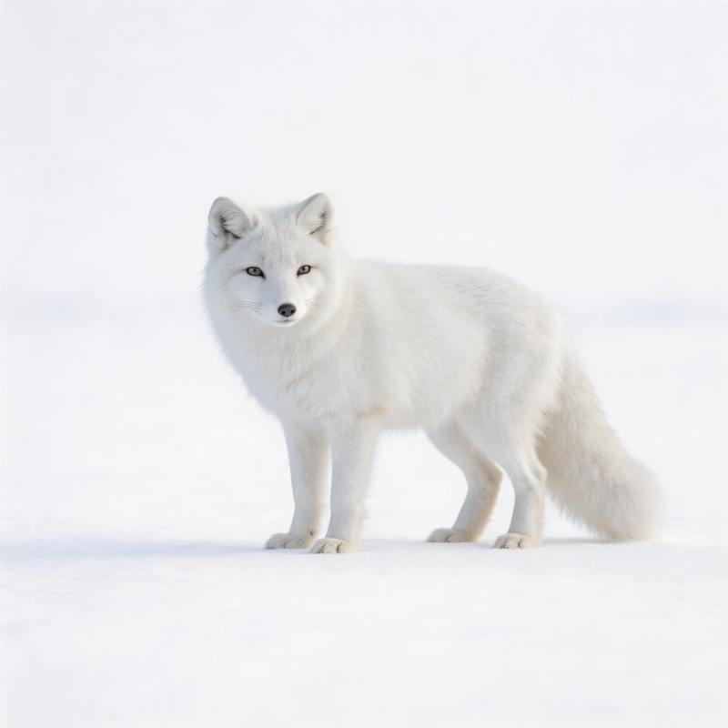 雪狐静立图片