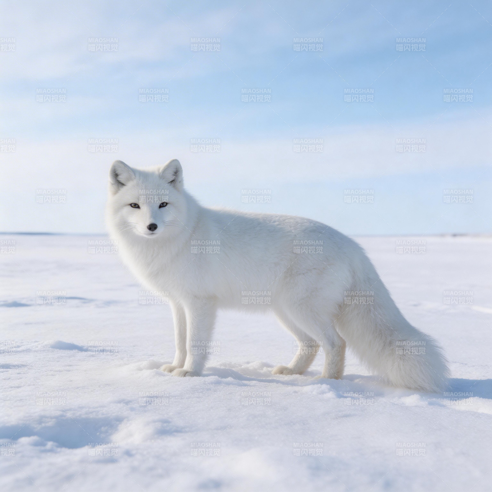 雪原白狐图片