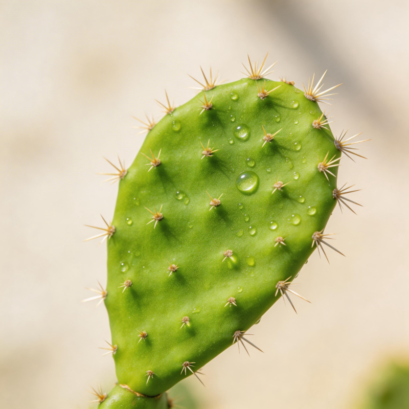 仙人掌叶上的水珠图片