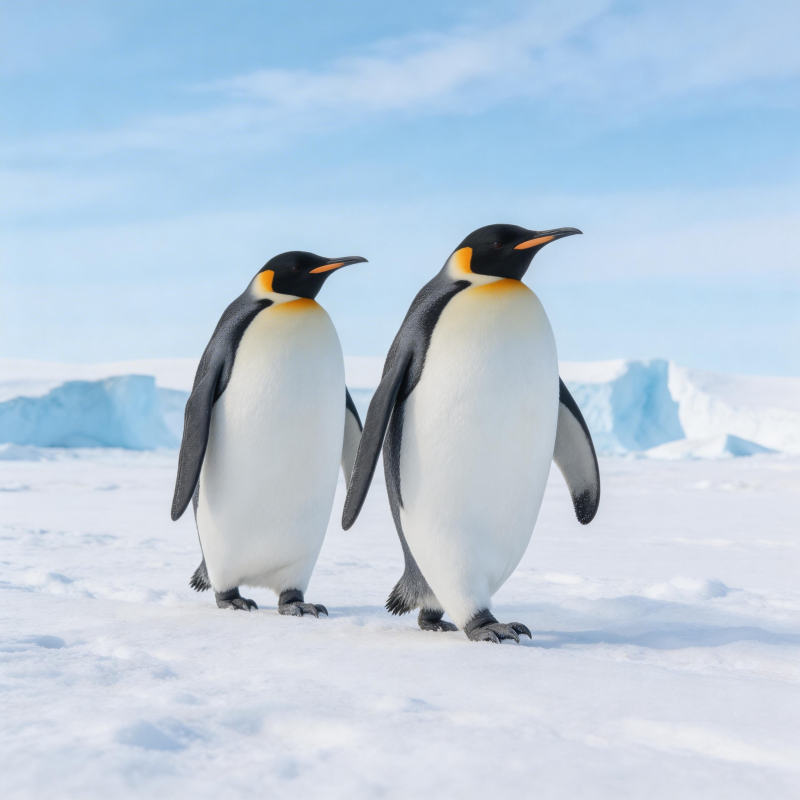 企鹅雪地同行图片