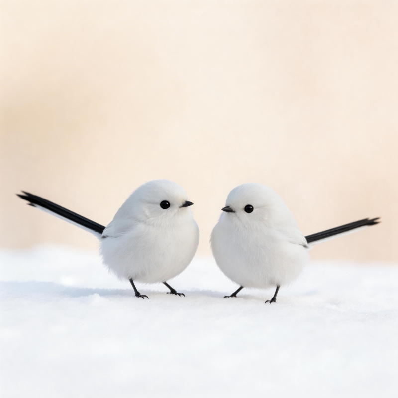 雪中双鸟图片