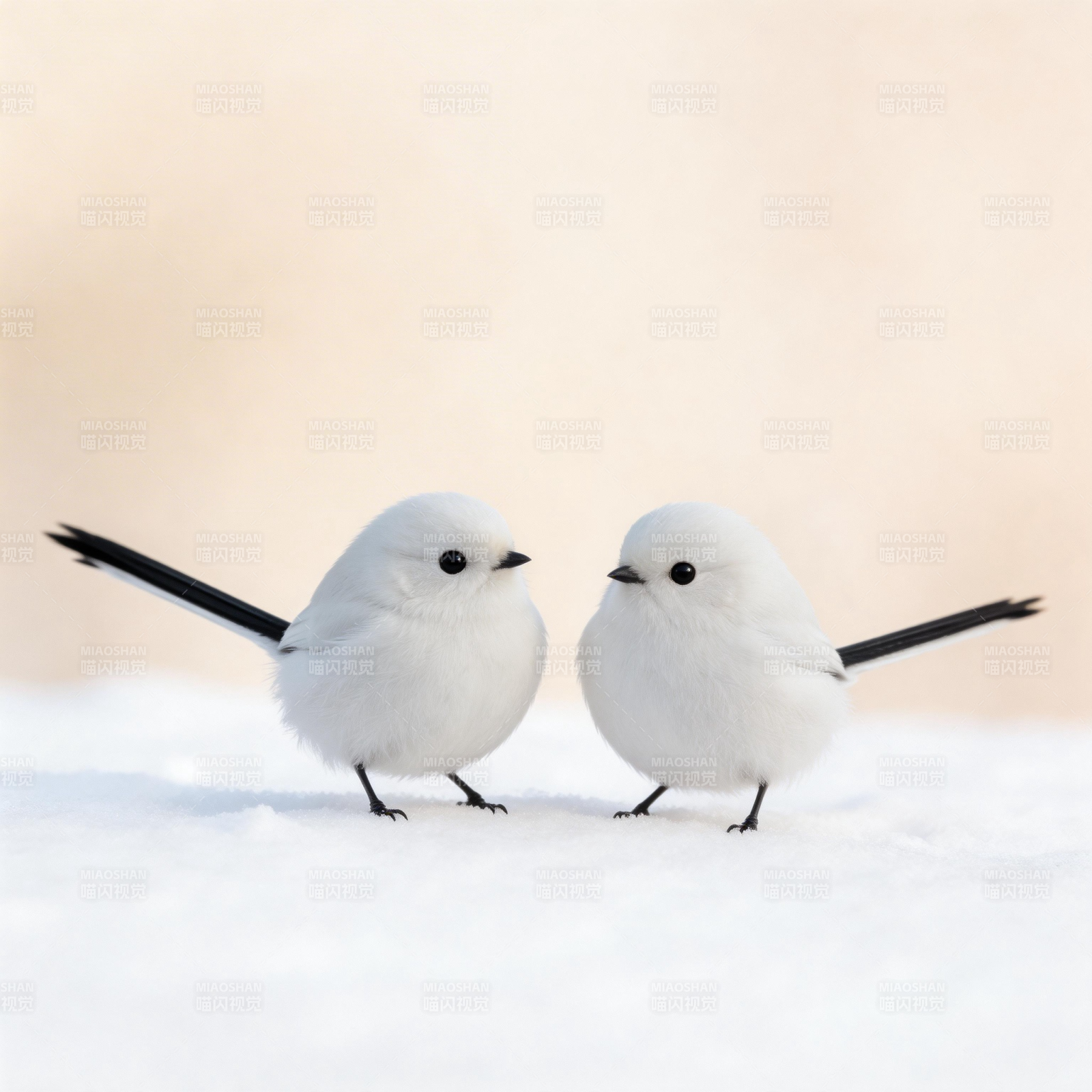 雪中双鸟图片