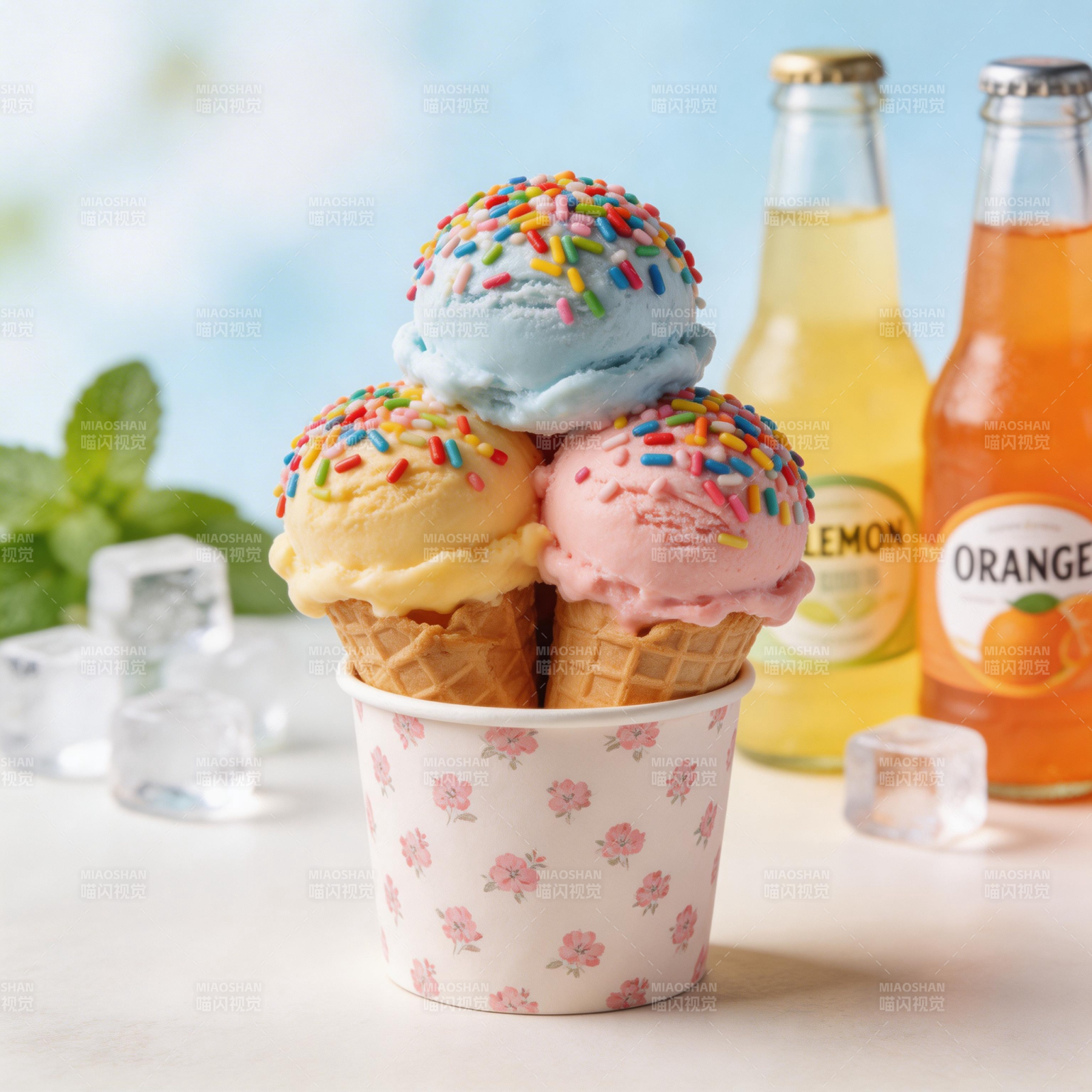 缤纷冰淇淋杯图片